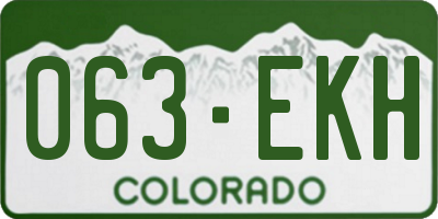 CO license plate 063EKH