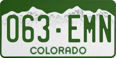 CO license plate 063EMN