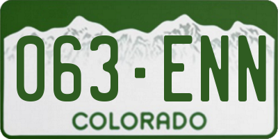 CO license plate 063ENN