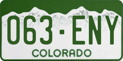 CO license plate 063ENY
