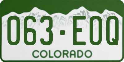 CO license plate 063EOQ
