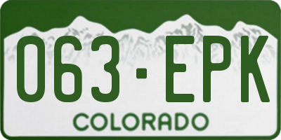 CO license plate 063EPK