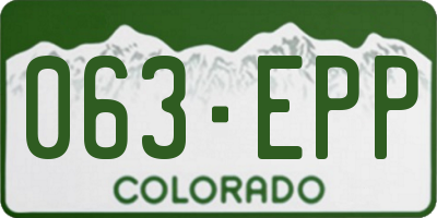 CO license plate 063EPP