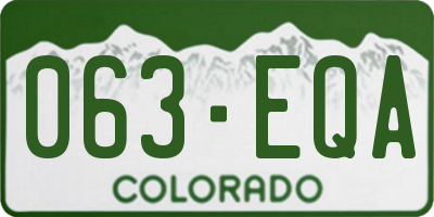 CO license plate 063EQA