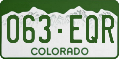 CO license plate 063EQR