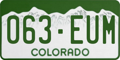 CO license plate 063EUM