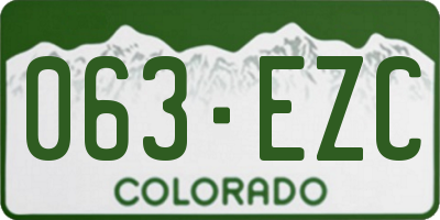 CO license plate 063EZC