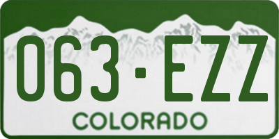 CO license plate 063EZZ