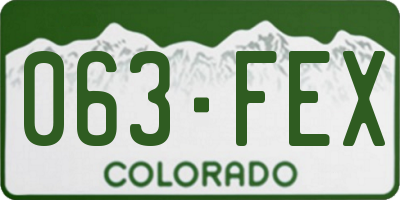 CO license plate 063FEX