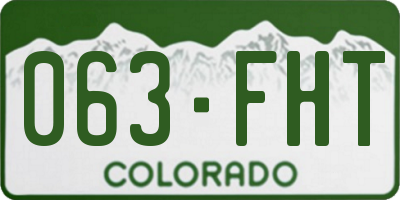 CO license plate 063FHT