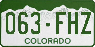 CO license plate 063FHZ