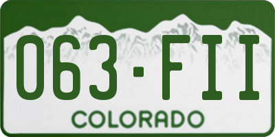 CO license plate 063FII