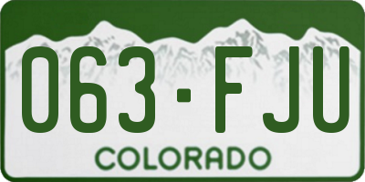 CO license plate 063FJU