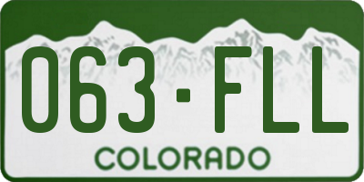 CO license plate 063FLL