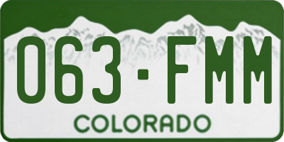 CO license plate 063FMM