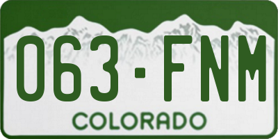 CO license plate 063FNM