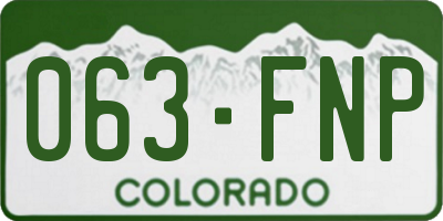 CO license plate 063FNP
