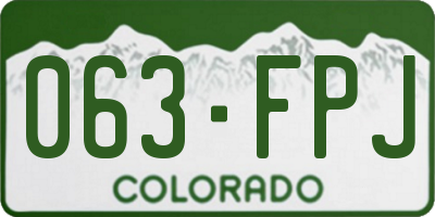 CO license plate 063FPJ