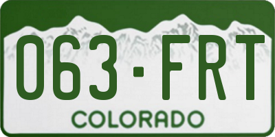 CO license plate 063FRT