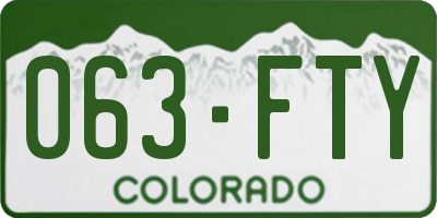 CO license plate 063FTY