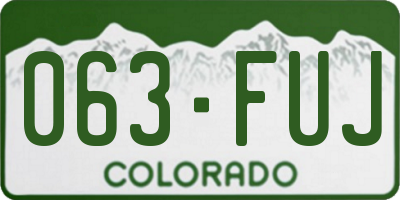 CO license plate 063FUJ