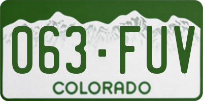 CO license plate 063FUV