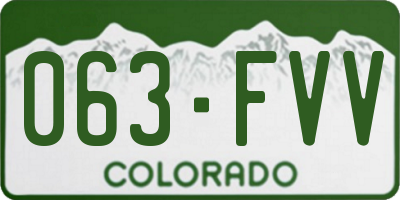 CO license plate 063FVV