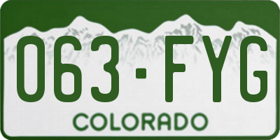 CO license plate 063FYG