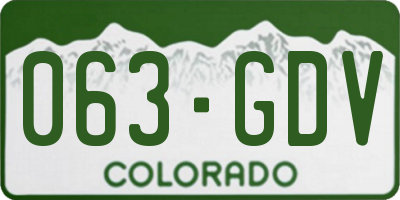 CO license plate 063GDV