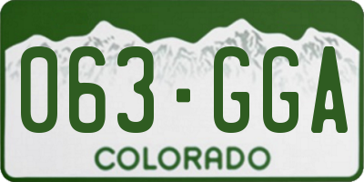 CO license plate 063GGA