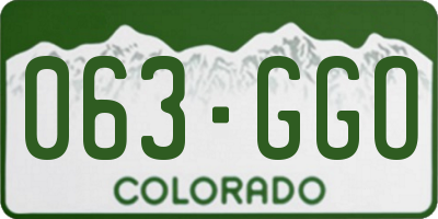 CO license plate 063GGO