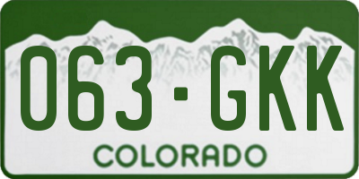 CO license plate 063GKK