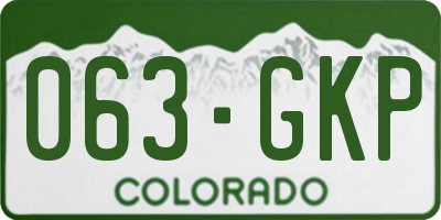 CO license plate 063GKP