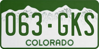 CO license plate 063GKS