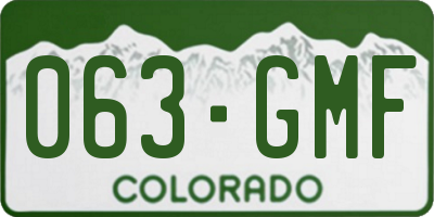CO license plate 063GMF