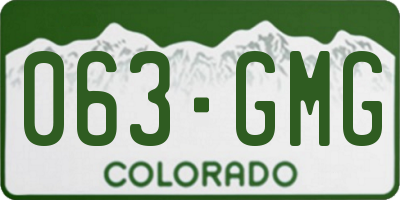 CO license plate 063GMG