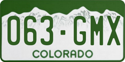 CO license plate 063GMX