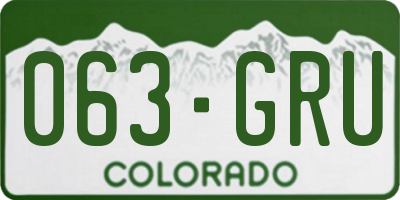 CO license plate 063GRU