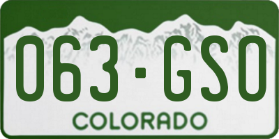 CO license plate 063GSO