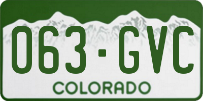 CO license plate 063GVC