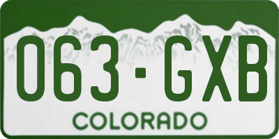 CO license plate 063GXB