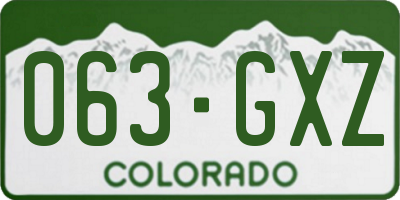 CO license plate 063GXZ