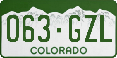 CO license plate 063GZL