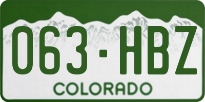 CO license plate 063HBZ