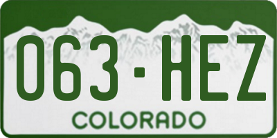 CO license plate 063HEZ