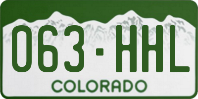 CO license plate 063HHL