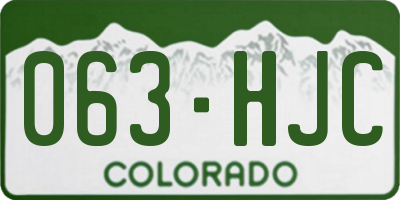 CO license plate 063HJC