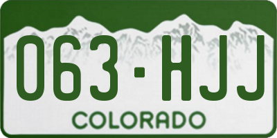 CO license plate 063HJJ