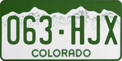 CO license plate 063HJX