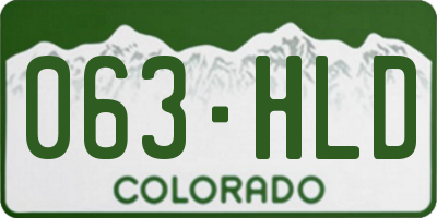 CO license plate 063HLD